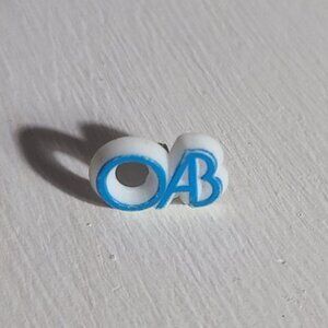 OAB Logo Vintage Blue And White Small Lapel Pin Badge